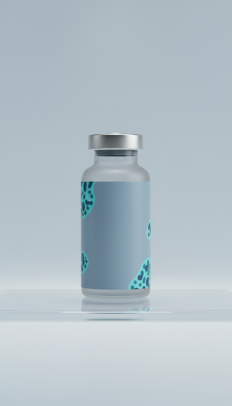 Wellness peptide supplement minimalist vial